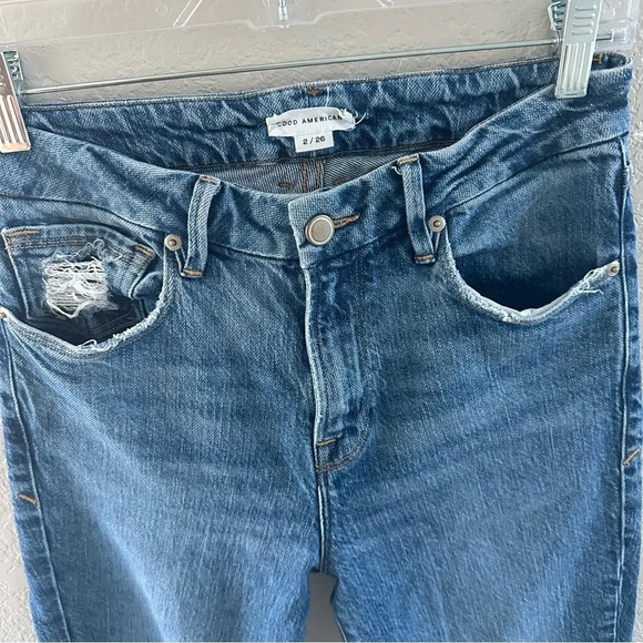 Good American good classic jeans in blue 568 size 2/26 - Picture 4 of 10